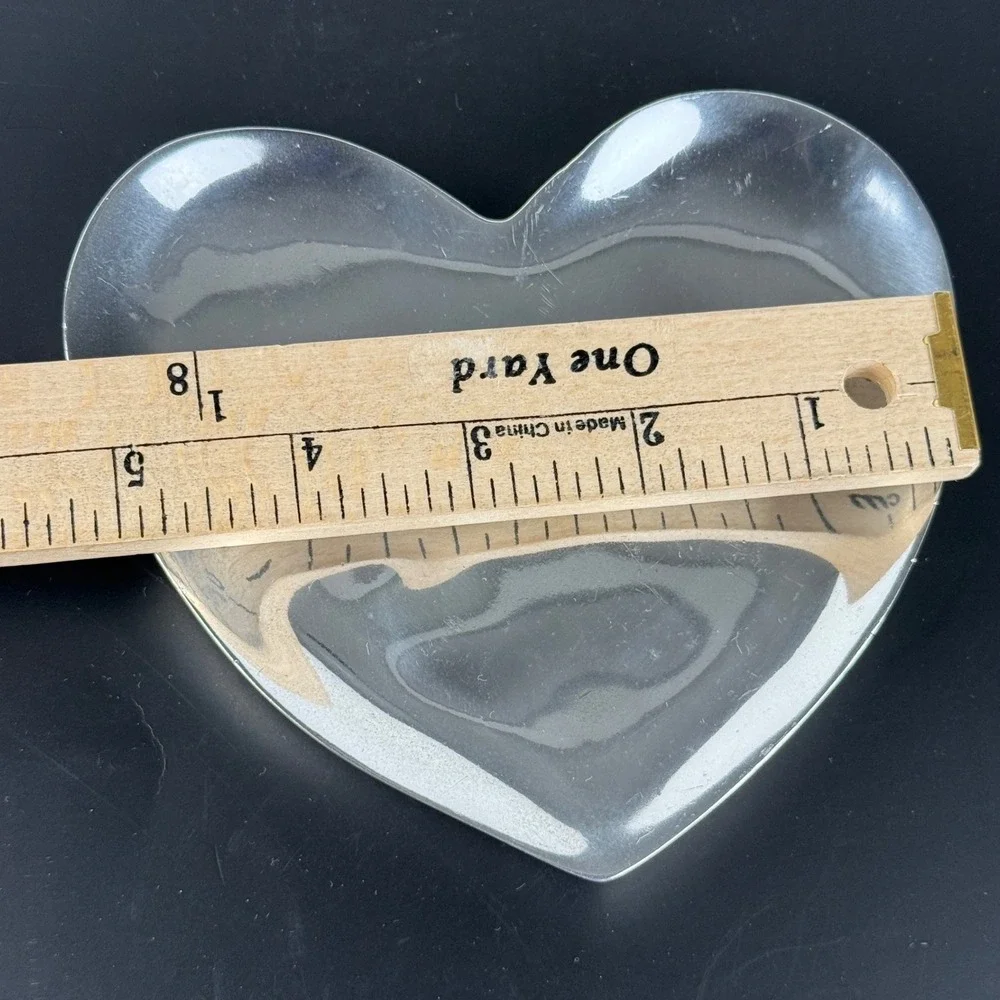 Pottery Barn Aluminum Heart Trinket Dish Tray Silver Tone 5